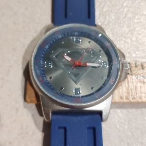 Iconic super hero Superman watch 2016 navy blue band japan movement